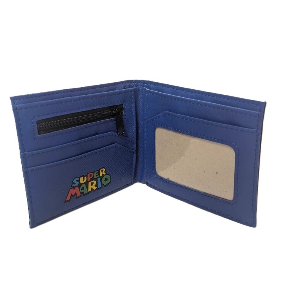 Mario Brick Block Bi-Fold Wallet Embossed Design ID Window - Picture 4 of 6